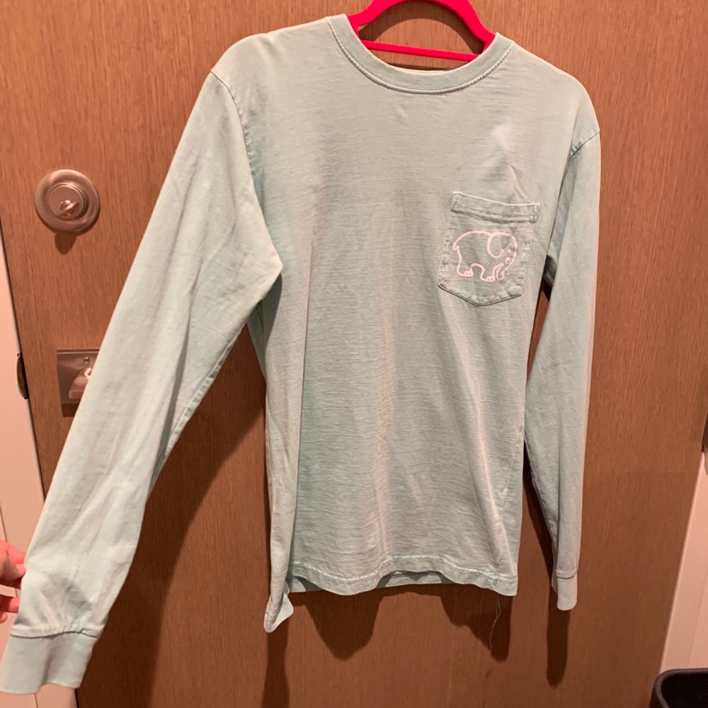 IVORY ELLA: Turquoise Long Sleeve Shirt